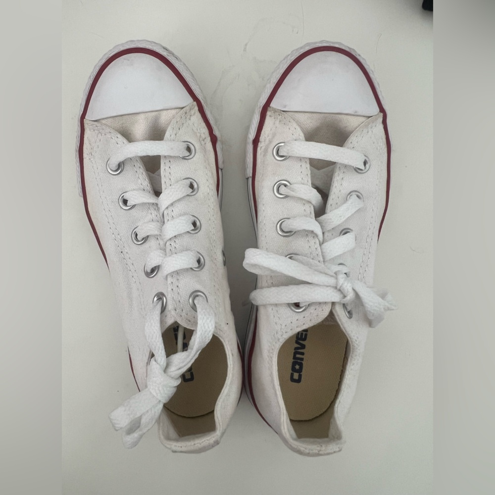 Converse Kids White and Red Sneakers 13